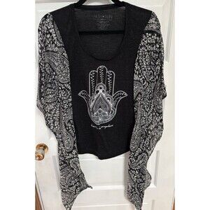 Beauty Is Everywhere Up Cycled Poncho Top Boho Hippie One Size Fits Most